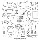 Kitchen Supplies Vector Vectors Cuisine Cocina Utensilios Dibujos Colorear Icons sketch template