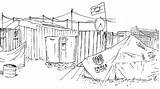 Refugee Camp Republic Unhcr Live Tent Drawings Submarine Channel sketch template