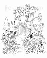 Garden Coloring Pages Adults Secret Adult Book Fantasy Children Printable Etsy sketch template