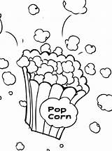 Popcorn Corn Healthiest Snack Coloringpagesfortoddlers sketch template