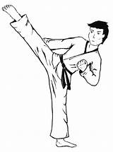 Karate Coloring Pages Arts Martial Judo Taekwondo Kids Printable Boxing Drawing Colouring Kicking Stage Drills Drawings Folding Iris Sheets Color sketch template