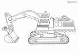 Bagger Ausmalbild Kostenlos Ausdrucken Malvorlage Fahrzeuge Schaufelbagger Planierraupe sketch template