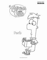 Ferb Coloring Phineas Fletcher sketch template