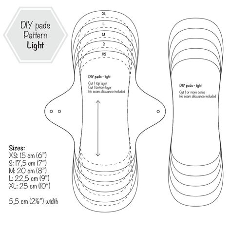 light flow menstrual cloth pads  sewing pattern  diypads  etsy