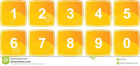 yellow number buttons stock illustration illustration  orange