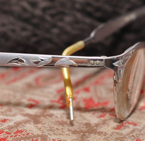 vintage 50 s silver aluminum cat eye glasses