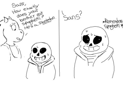 Toriel And Sans Wonder How Papyrus Manages To Eat Spaghetti After