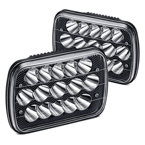 lumen peterbilt   factory  rectangular headlights   rectangular black led