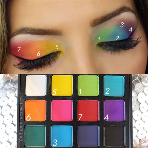 step  step   rainbow eyeshadow makeup full tutorial  youtube