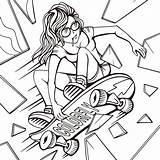 Coloring Girl Pages Skater Roller She Boy Ya Later Said Realistic sketch template