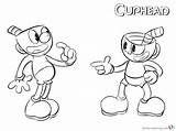 Cuphead Mugman sketch template