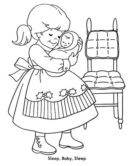 sister tending  baby brother coloring page baby coloring pages