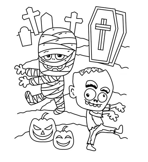 kids zombie skeleton coloring pages book  kids