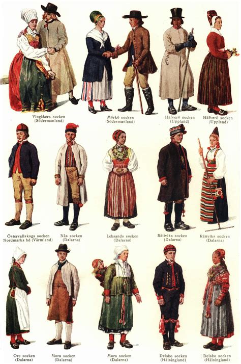 Swedish Folk Costumes Svenska Högtidsdräkt Och Sverige