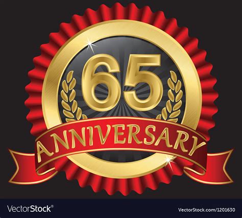 years anniversary golden label  ribbons vector image