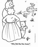 Bears Three Goldilocks Coloring Pages Story Away Links sketch template