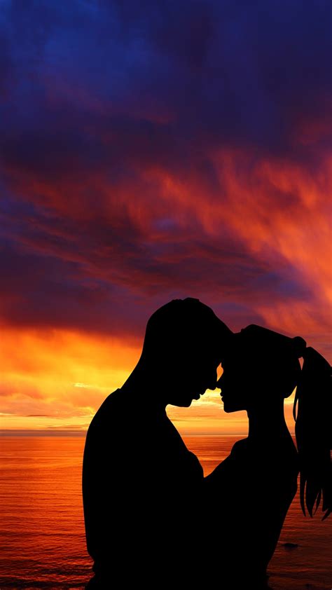 Couple Wallpaper 4k Romantic Silhouette Sunset