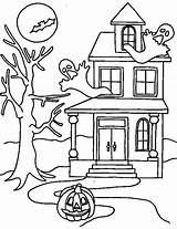 Coloring Haunted Halloween House Pages Kids Printable Colouring Drawing Cartoon Simple Scary Color Part Colornimbus Cool Print Getdrawings Night Getcolorings sketch template