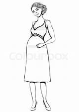 Pregnant Woman Sketch Drawing Lady Cartoon Mother Hand Paintingvalley Coloring Outline Sketches sketch template