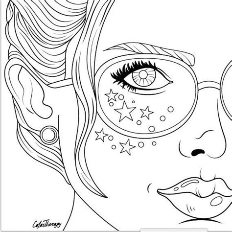beautiful face girl coloring page  printable coloring pages