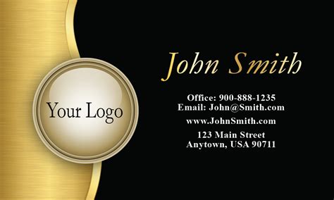 Gold Logo Black Financial Consulting Business Card