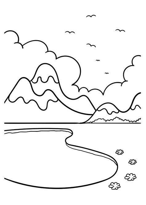 land  water printable coloring pages book  kids