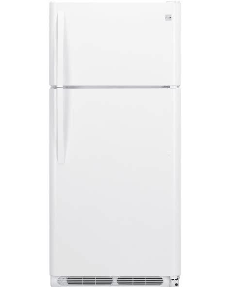 kenmore   cu ft top freezer refrigerator  glass shelves white