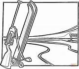 Coloring Pages Biathlon Equipment Printable sketch template