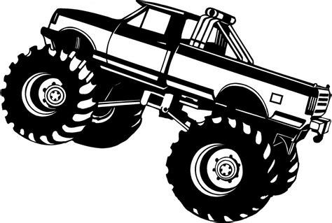 mud truck black  white drawing  image