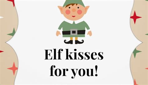 elf kisses  printable printable templates