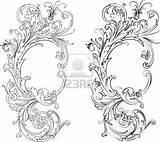 Baroque Tattoo Vector Patterns Pattern Traditional Calligraphy Styles Two Style Filigree Vectorstock Stock Clipart Line Frame Designs Motif Framed Illustration sketch template