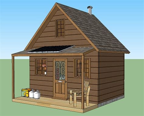 sq ft solar powered  grid cabin  covered front porch