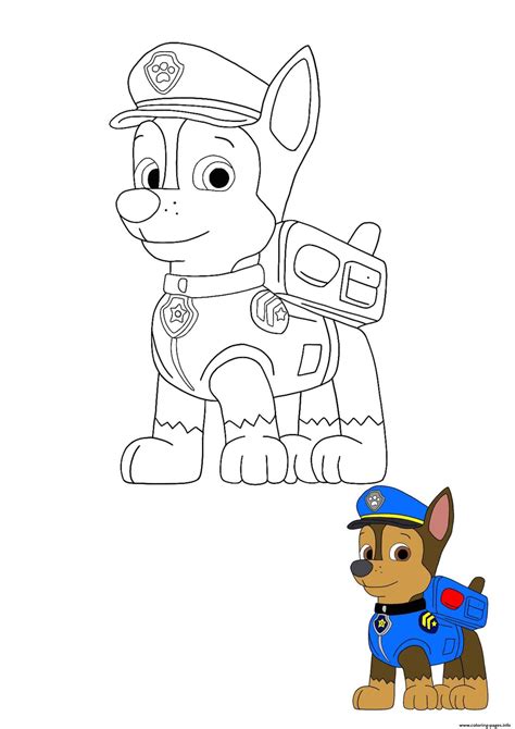 chase super spy paw patrol member   coloring page printable