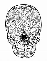 Skull Coloring Pages Sugar Printable Color Kids Skulls Colouring Sheets Halloween Print Detailed Adult Mandala Adults Faces sketch template