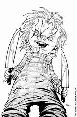 Chucky Pages Coloring Doll Bride Killer Incentive Colouring Cover Template Sketch sketch template