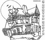 Haunted House Coloring Pages Colorings sketch template