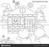 Pigs Piglets Scared sketch template
