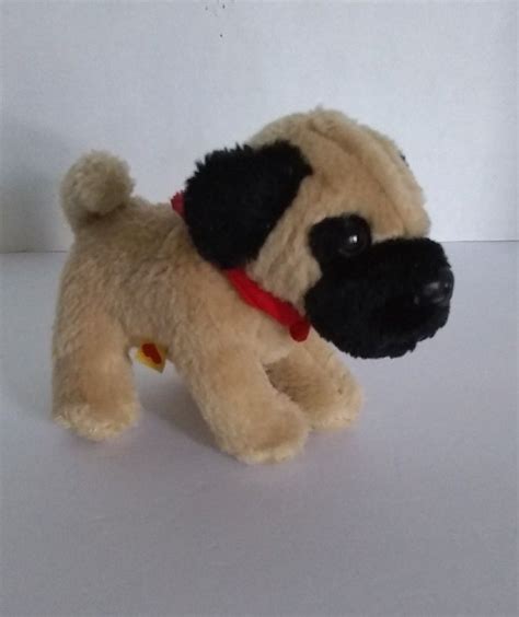 build  bear baby pug lil bearemys kennel pals  mini dog sticky red collar buildabear