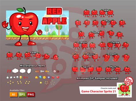 red apple sprite cartoonsmartcom