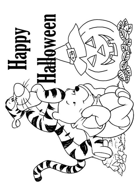 winnie  pooh halloween coloring pages