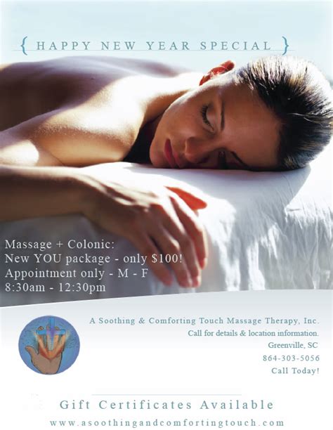 a soothing and comforting touch ~ massage therapy ~ new year s special 2012