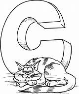 Coloring Letter Alphabet Pages Printable Kids Letters Preschool Cat Discover sketch template