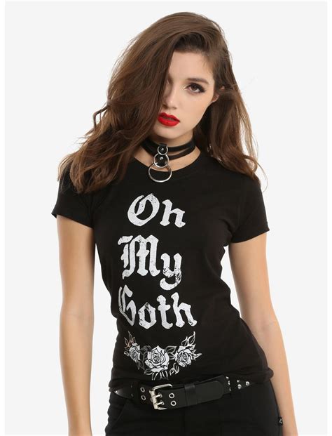 hot topic girls top tee grey white bling roses floral skull goth rock