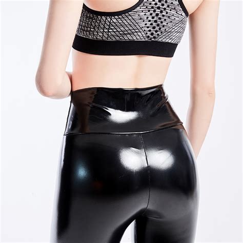2020 plus size xxxl women black sexy high waist elastic pu leather