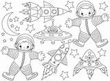 Ufo Spaceship Aliens Moon Illustration Astronauts sketch template