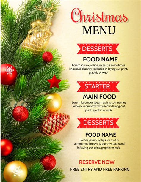 copy  christmas menu flyer postermywall