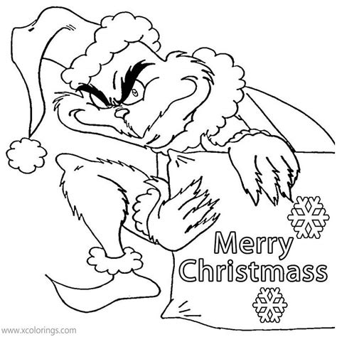 grinch merry christmas coloring pages xcoloringscom
