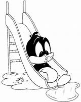 Looney Tunes Colorare Scivolo Daffy Duck Disegno Sullo Gioca sketch template