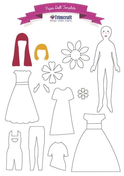 printable paper doll template print multiple sheets  clothes