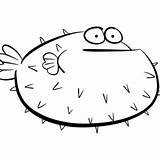 Coloring Puffer Fish Pufferfish Squab Sea Designlooter 300px 6kb sketch template